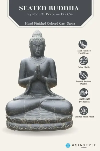 Product image of the product “Buddha sitting, cast stone, 175cm height, lightweight ”